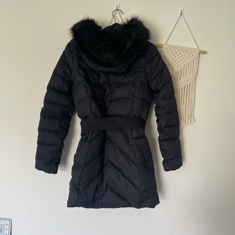 Barbour Waylite Quilted Puffer Coat Faux Fur-Trimmed Black - Picture 3 of 8